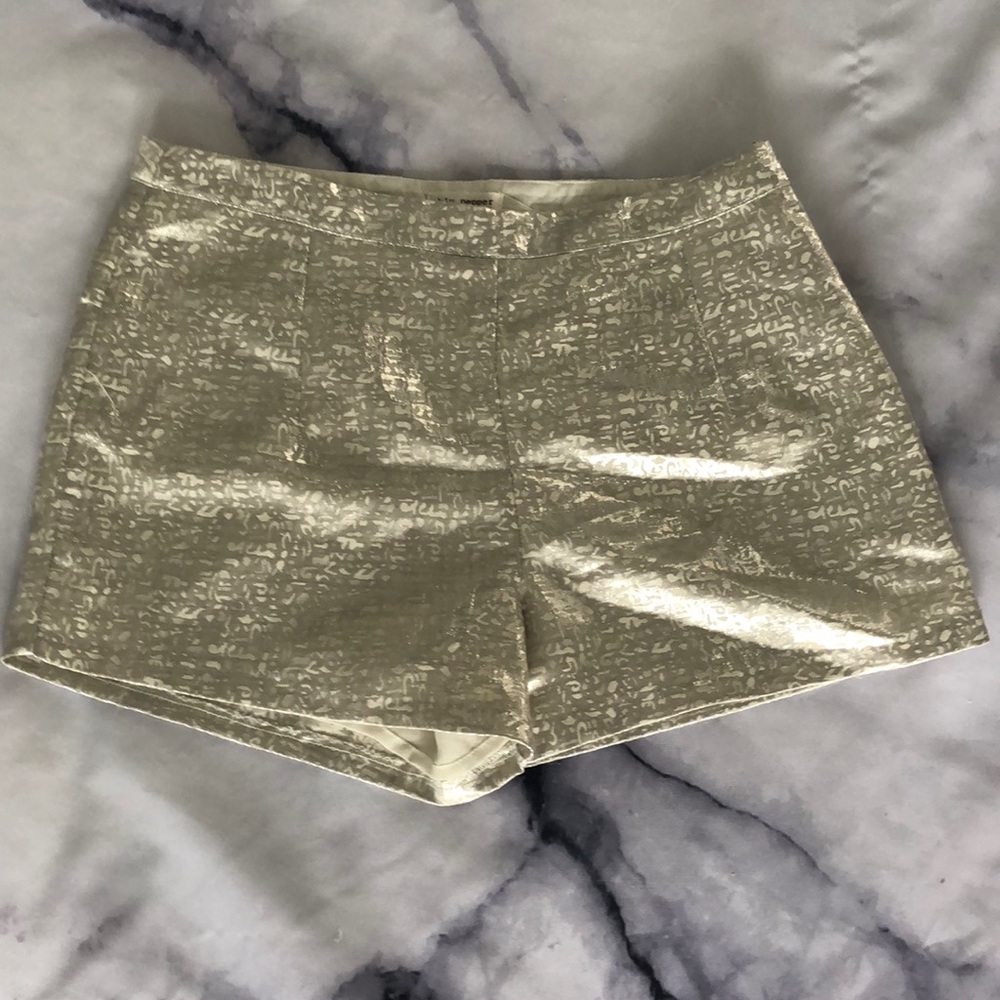 Blu Pepper Metallic Gold Patterned Women’s Shorts